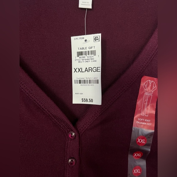 Woman’s Charter Club Candy Cane Pajama Set - Picture 6 of 7